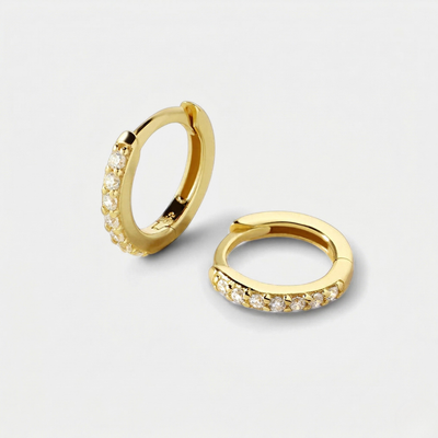 Pave Huggie Hoop Earrings