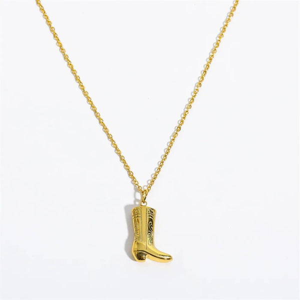 Cowgirl Boot Pendant Necklace