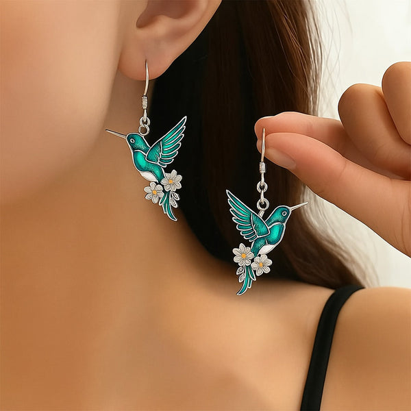 Hummingbird Necklace + Earrings Set