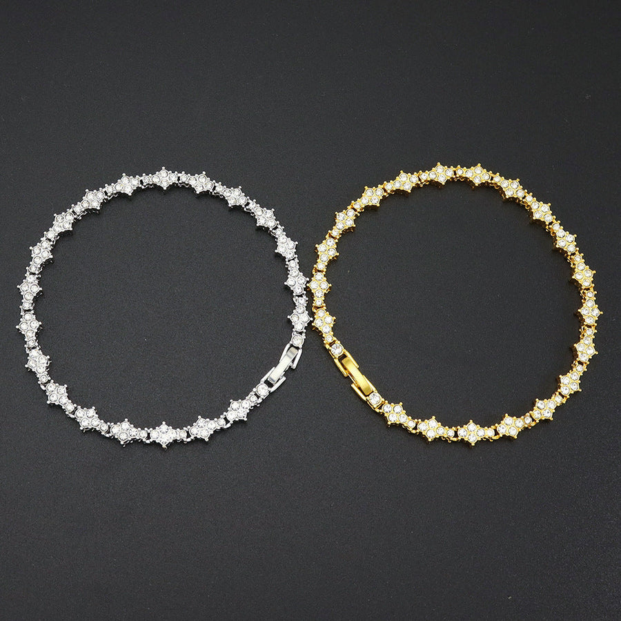 Classic Cluster Tennis Bracelet | White Gold