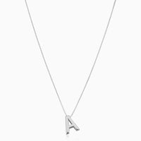 Love letter initial necklace | White Gold