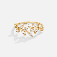 18K Gold Crystal Vine Ring