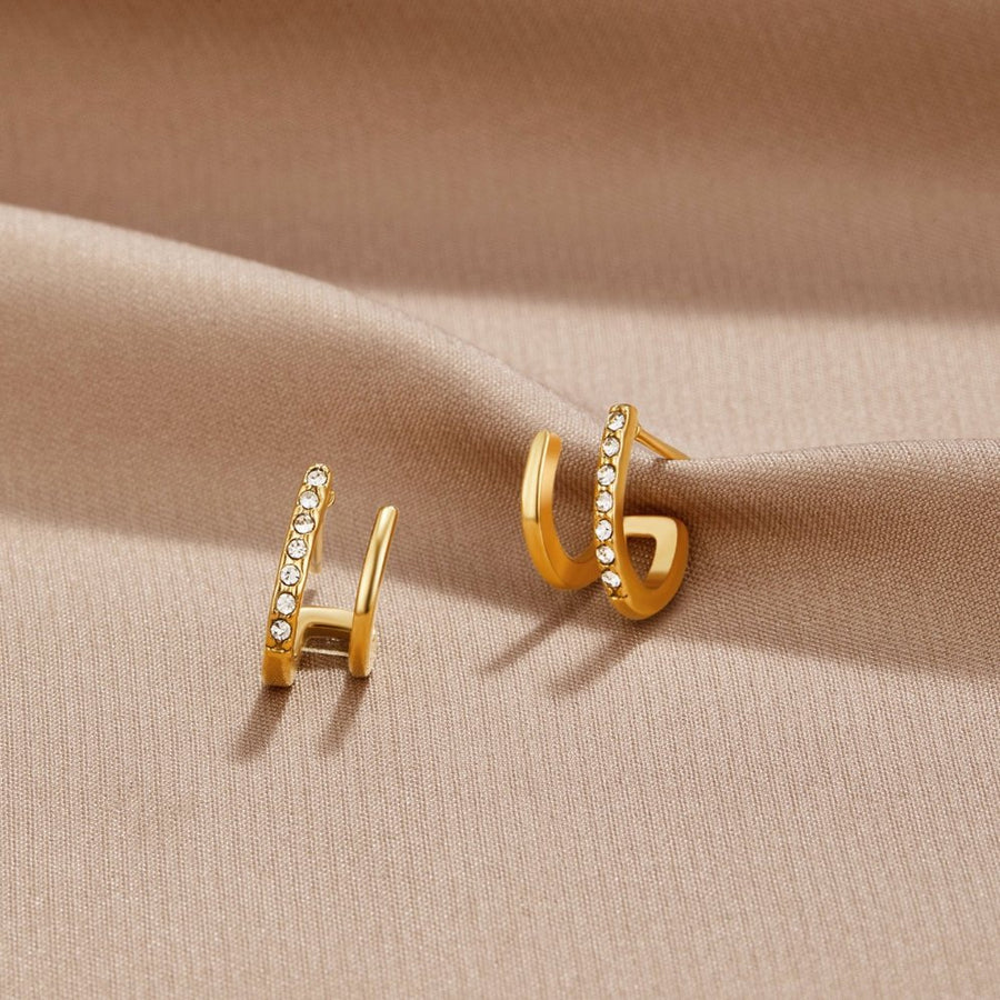 Gold & Crystal Claw Earrings