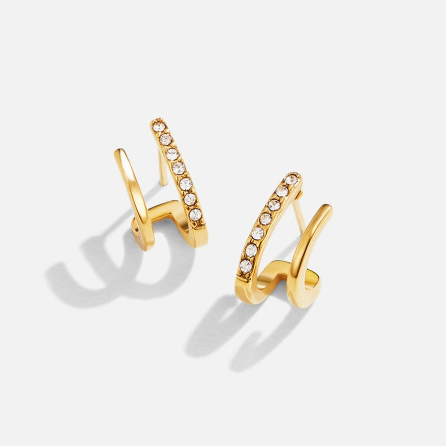 Gold & Crystal Claw Earrings