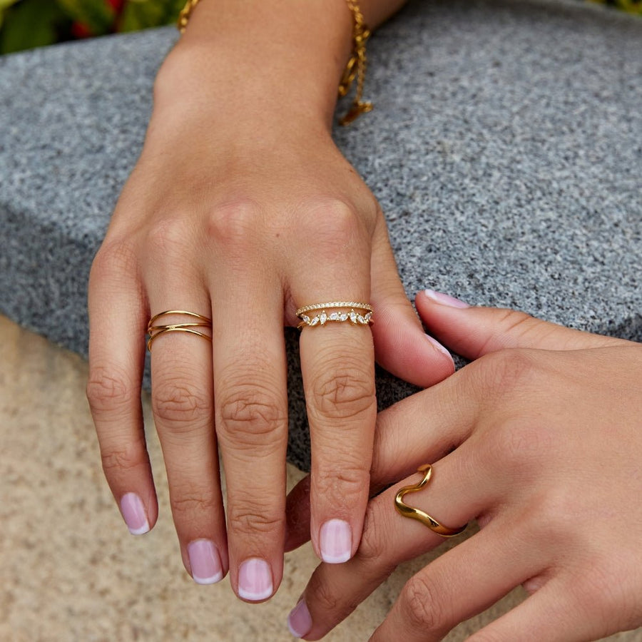 Gold Mia Crystal Ring