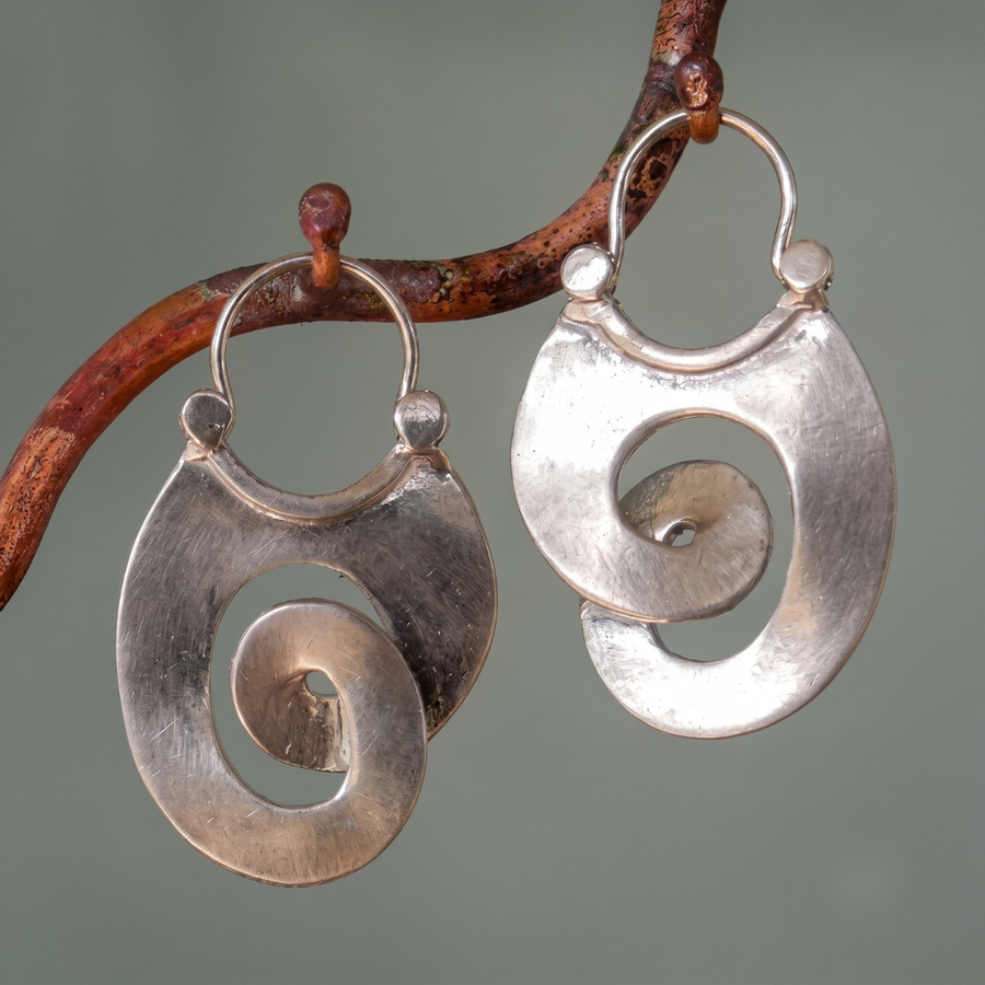Retro Irregular Silver Earrings