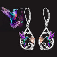 Beautiful Hummingbird Necklace + Earrings
