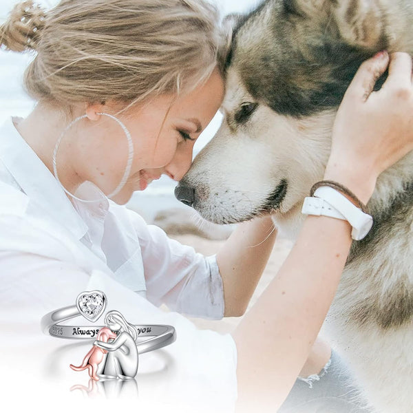Adjustable Dog Ring with Zirconia
