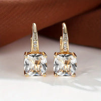 Mystic Sapphire Stone Hoop Earrings | Gold