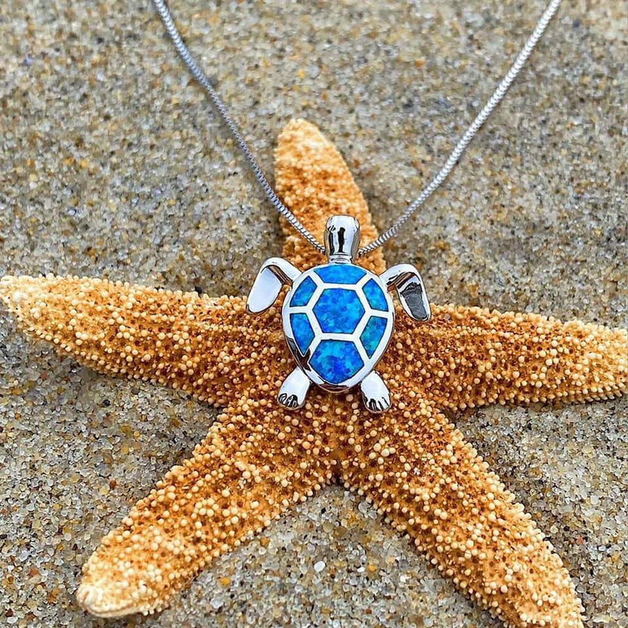 Sea Turtle Necklace + Earrings Set