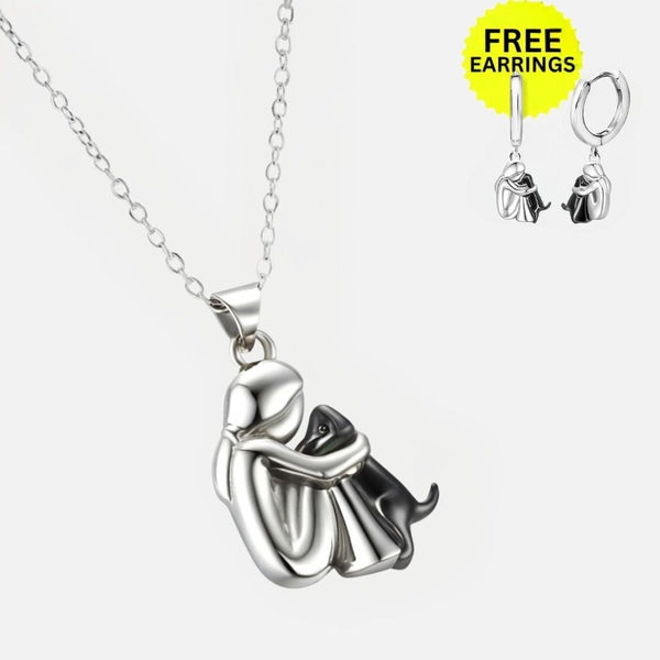 Hug Pendant Necklace + Earrings