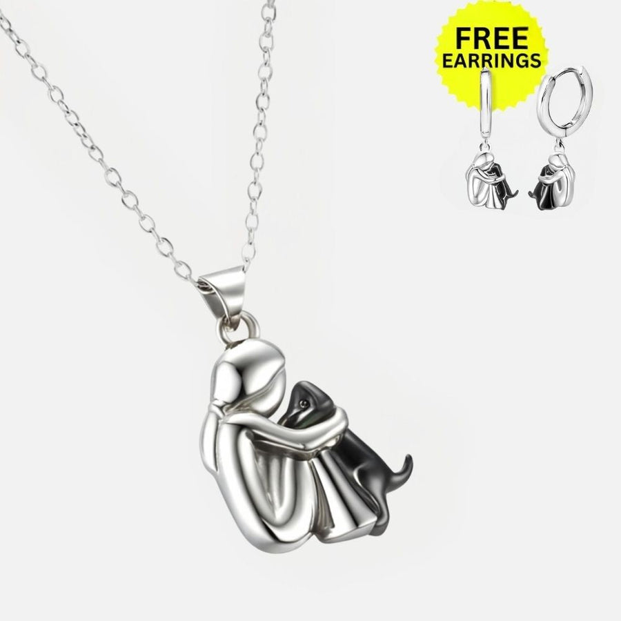 Hug Pendant Necklace + Earrings