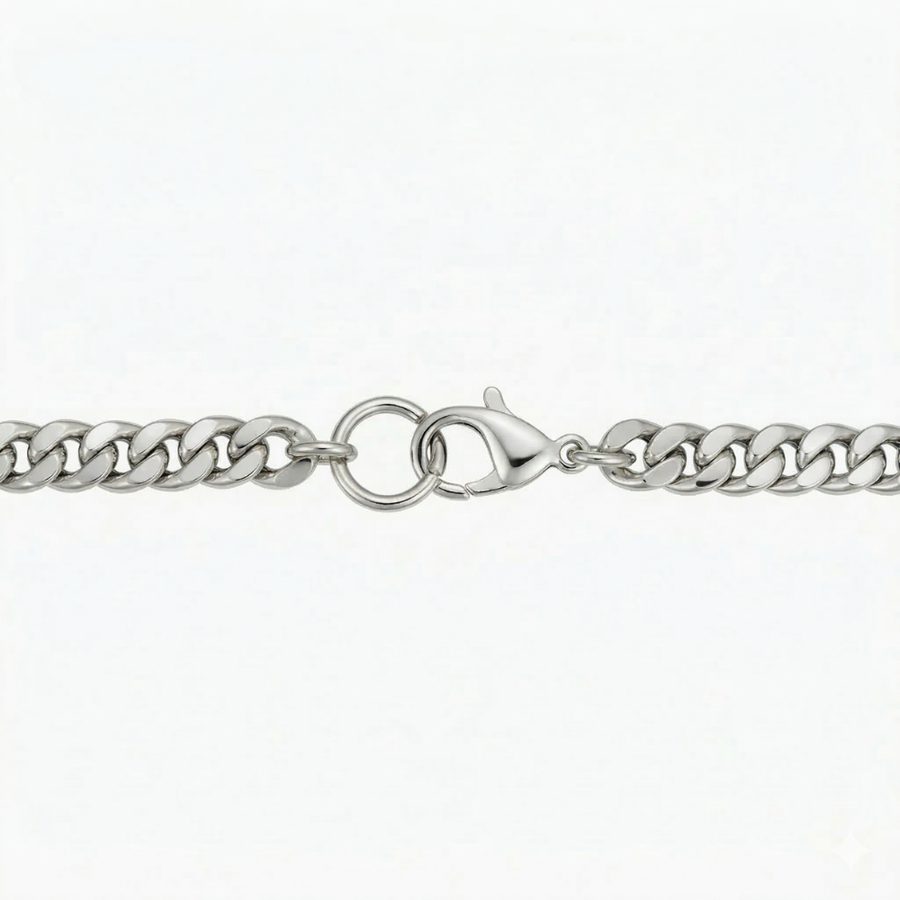 Estate Cuban Bracelet | White Gold