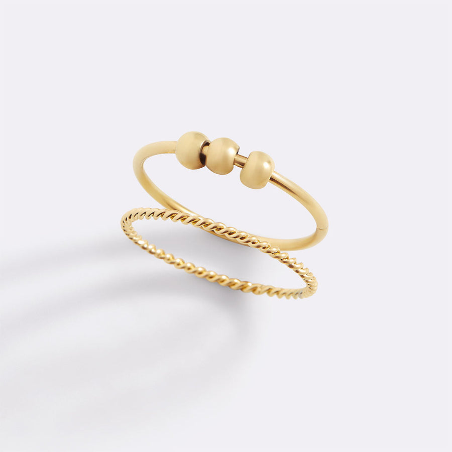 Dainty Stackable Beaded Fidget Ring