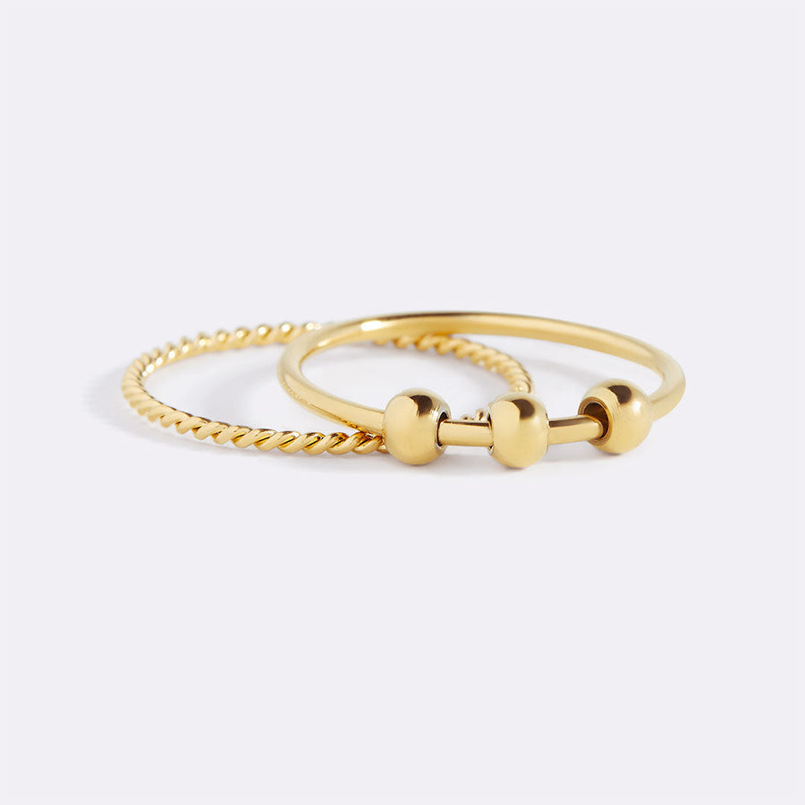 Dainty Stackable Beaded Fidget Ring