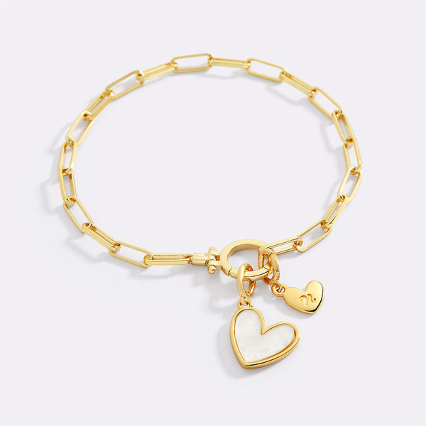 Mother Of Pearl And Heart Bracelet