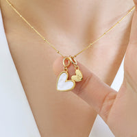 Mother Of Pearl And Heart Necklace