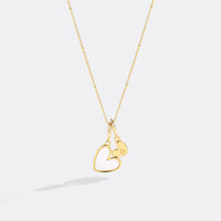 Mother Of Pearl And Heart Necklace