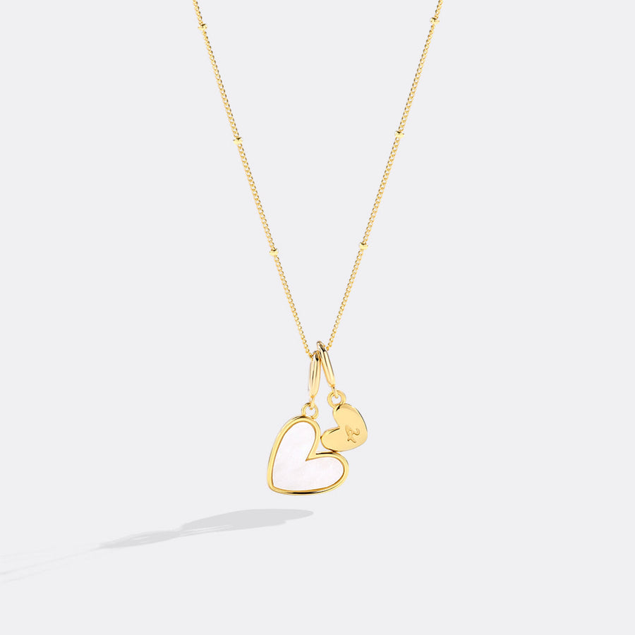 Mother Of Pearl And Heart Necklace