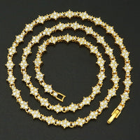 Classic Cluster Tennis Necklace | Gold