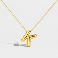 Puffy Letter Initial Necklace
