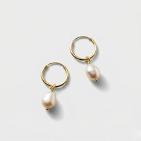 Freshwater Pearl Bella Hoop Earrings