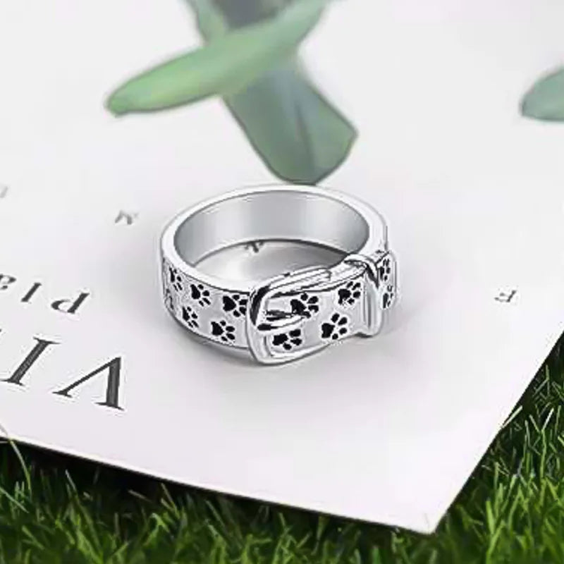Cute Dog-Inspired Collar Ring