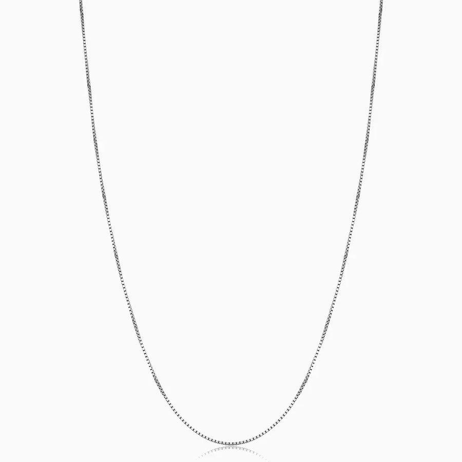 Bodega Box Necklace | White Gold