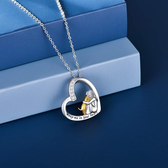 Heart & Dog Design with Zirconia Necklace