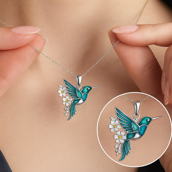 Hummingbird Necklace + Earrings Set
