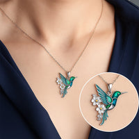 Hummingbird Necklace + Earrings Set