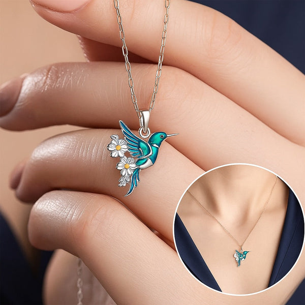 Hummingbird Necklace + Earrings Set