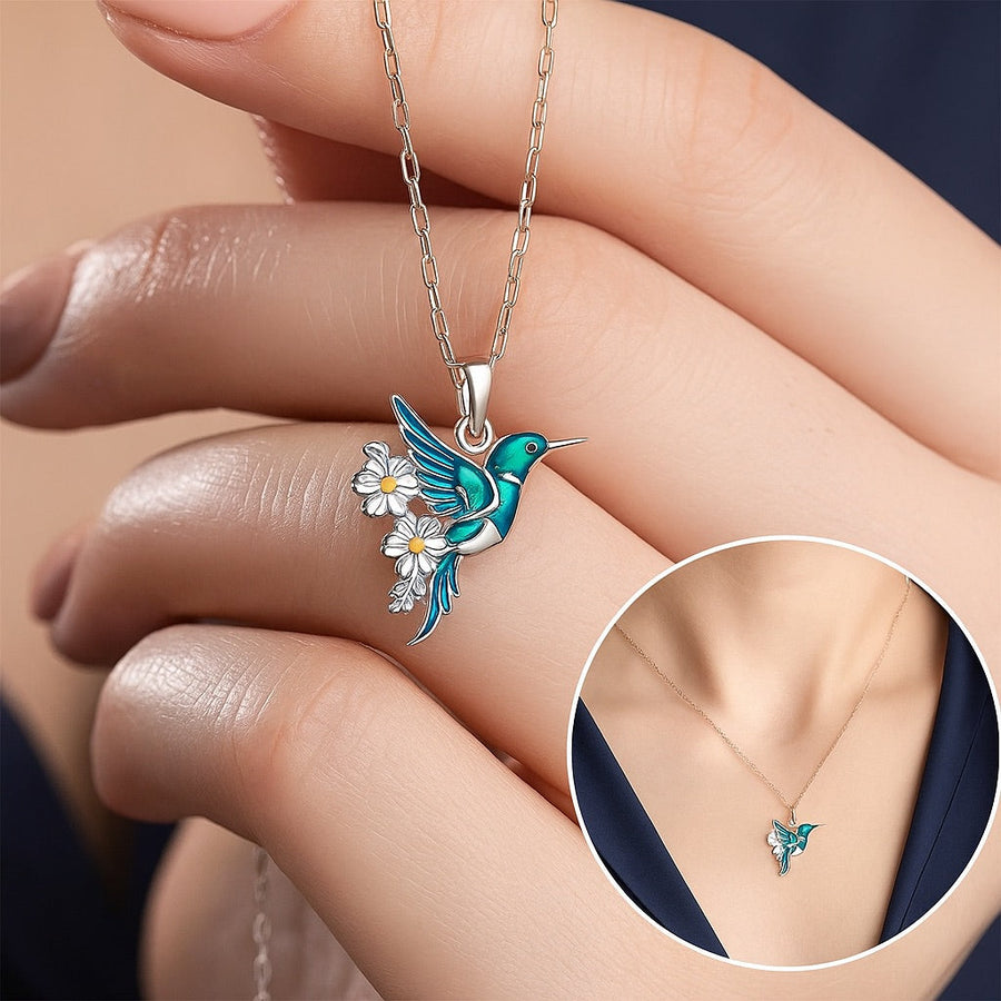 Hummingbird Necklace + Earrings Set