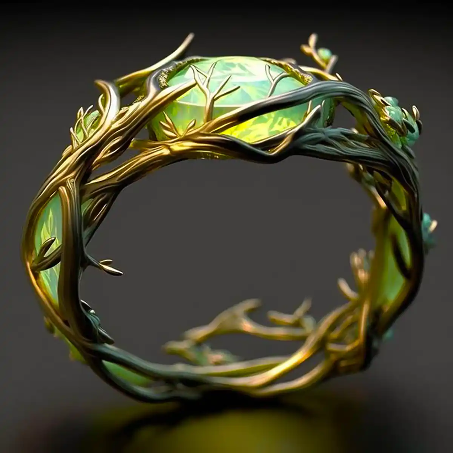 Green Opal Nature Ring