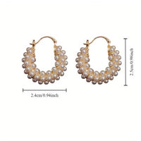 Layered Pearl Hoop Earrings