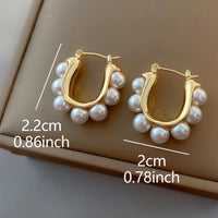 Pearl Cluster Hoop Earrings