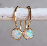 White Opal Vintage Earrings
