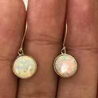 White Opal Vintage Earrings