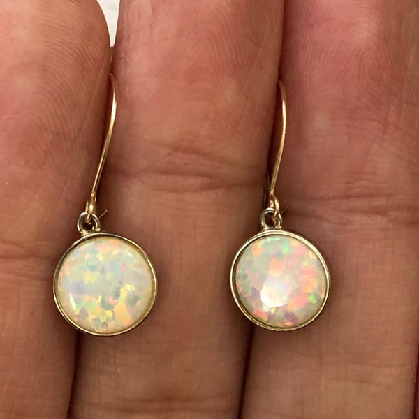White Opal Vintage Earrings
